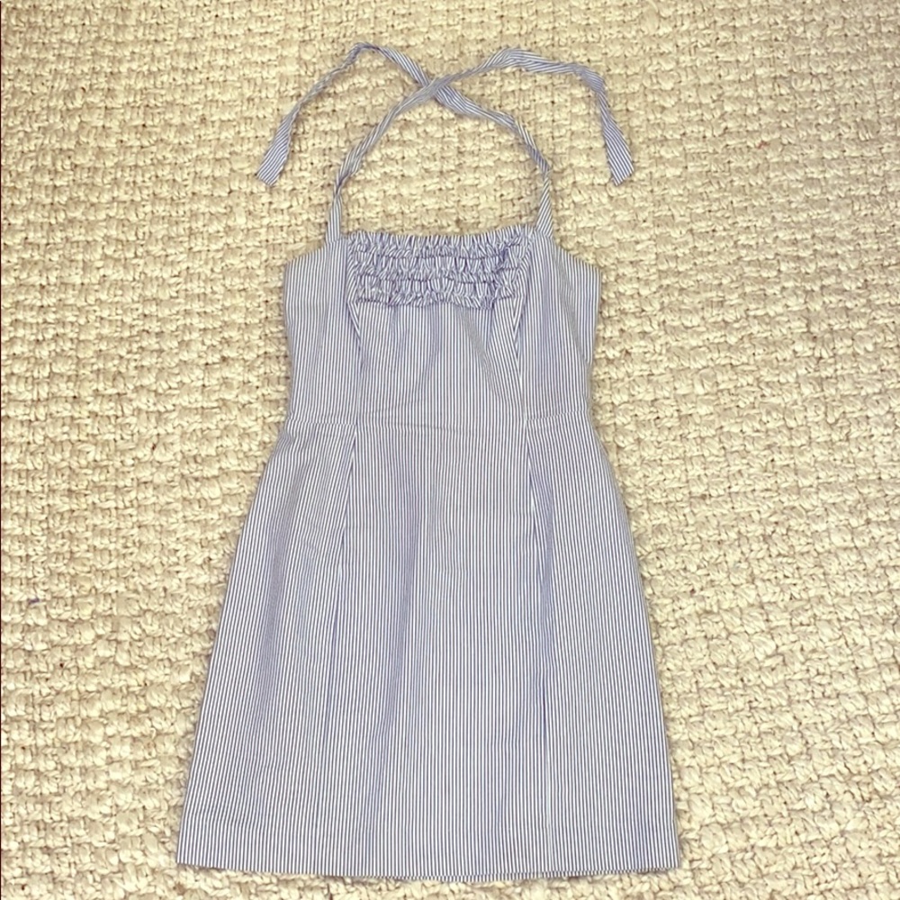 Lilly Pulitzer Blue and White Seersucker Dress